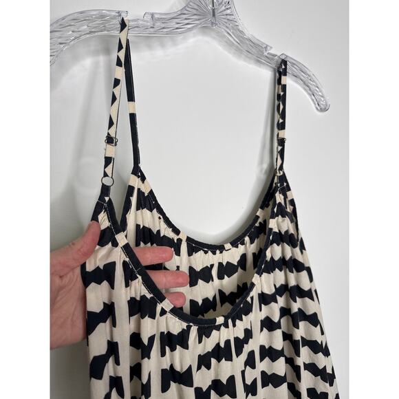 Bel Kazan Bow Print Maxi Dress Black White Ruffle Hem Boho Resort large - Picture 11 of 16